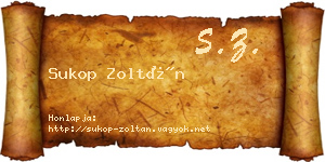 Sukop Zoltán névjegykártya